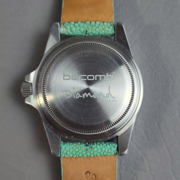 Becomb Diamond Genuine Stingray Watch "There's No Clock" Levi Maestro GreenRARE - Picture 8 of 16